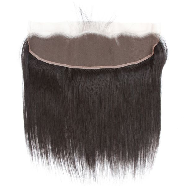 

индийский прямой фронтальная закрытие с волосами младенца 100% не реми человеческих волос 13x4 уха до уха кружева фронтальная закрытие, Black