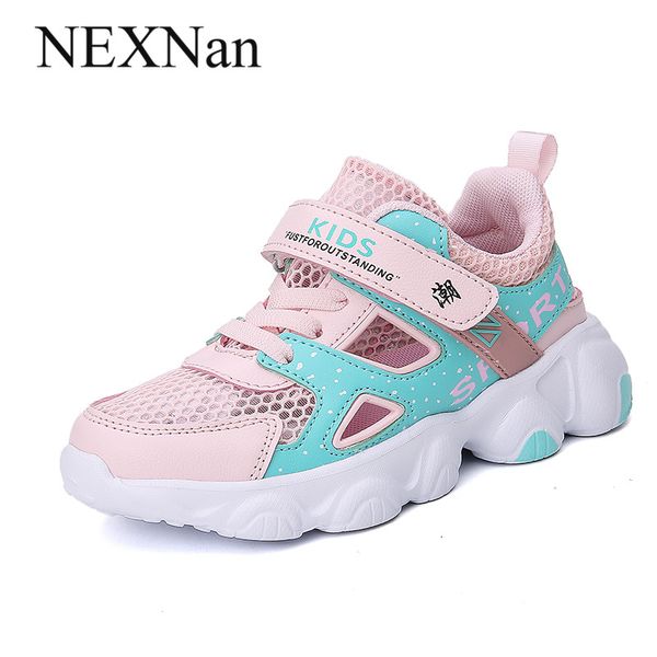 

nexnan summer kids sandals for girls shoes children sandals boys shoes breathable mesh school outdoor footwear hook&loop 2020, Black;red