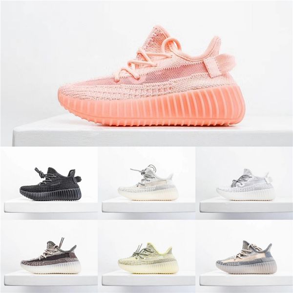

детские детская обувь kanye west v2 кроссовки светоотражающие кроссовки clay мальчик девочка малышей тренер тапки зебра черный серый красный