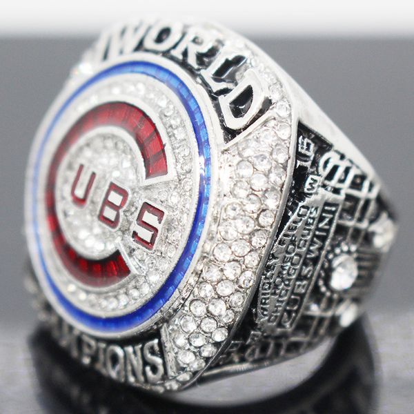 

chicago 2016 cubs world baseball championship ring baez rizzo bryant zobrist souvenir men fan gift 2019 2020 wholesale, Golden;silver