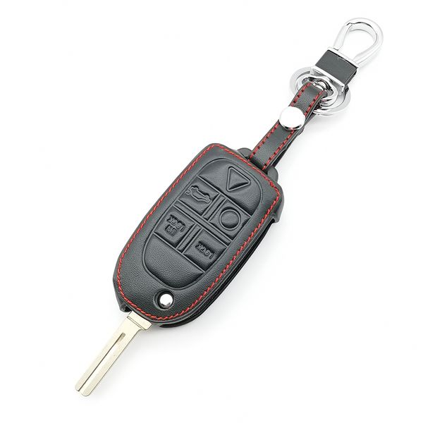 

5 buttons fashion style 100% leather car key cover shell case fob protector for s80 s60 v50 v70 xc70 xc90