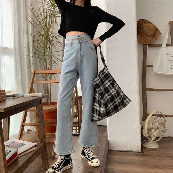 

violet mop the floor jeans female retro feeling, Blue