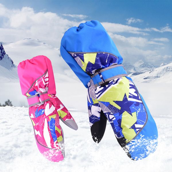 

kids easy-on wrap waterproof thinsulate warm winter snow mitten skiing gloves