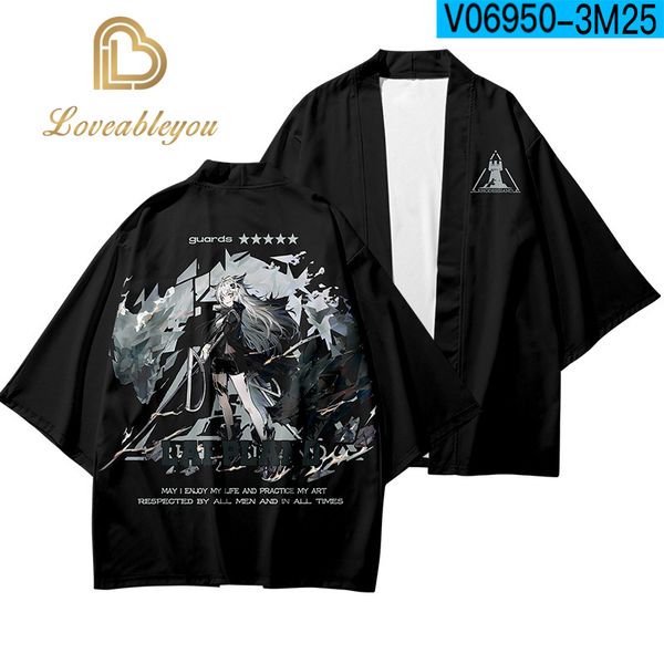 

game anime arknights cosplay costume japanese men women casual kimono halloween party clothing, Black