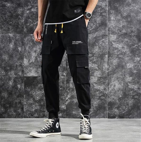 

Hip Hop Mens Cargo Pants Loose Male Popular Drawstring Harem Pants Spring Autumn Casual Mens Trousers