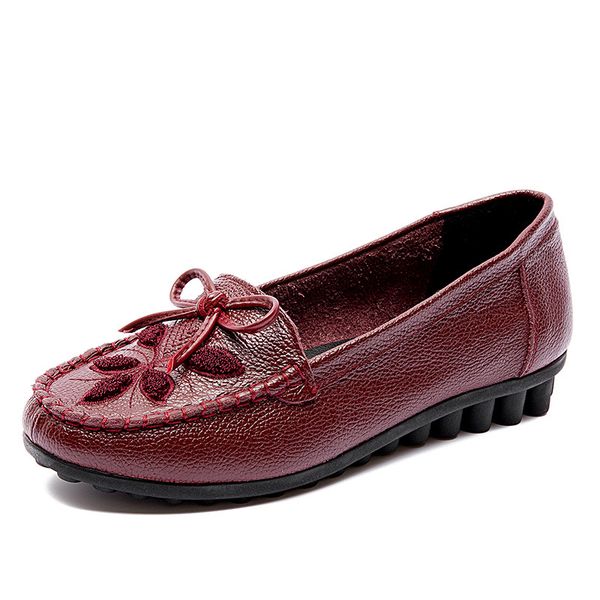 

2019 new women shoes genuine leather women ballet flats shoes moccasins causal cowhide woman loafers platform, Black