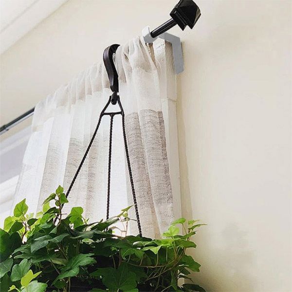 

selling 2019 products 1 pair hang curtain rod holders tap right into window frame curtain rod bracket support dropshipping