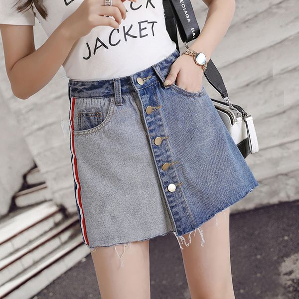 

irregular denim skirt pants women 2020 spring summer new fashion was thin a shorts high waist wide leg pants women's shorts, Blue