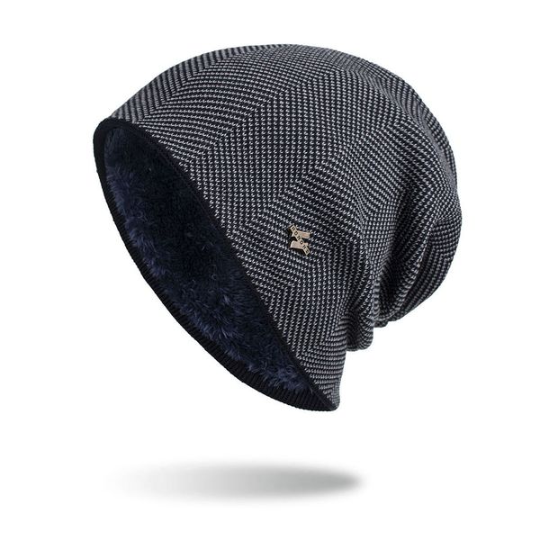 

popular brand men designer knitted hat classical sports skull caps casual warm gorros bonnet beanies hats, Blue;gray