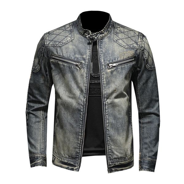 

spring autumn mens denim jacket men's denim jacket hip hop retro street casual pilot harajuku fashion slim men's, Black;brown