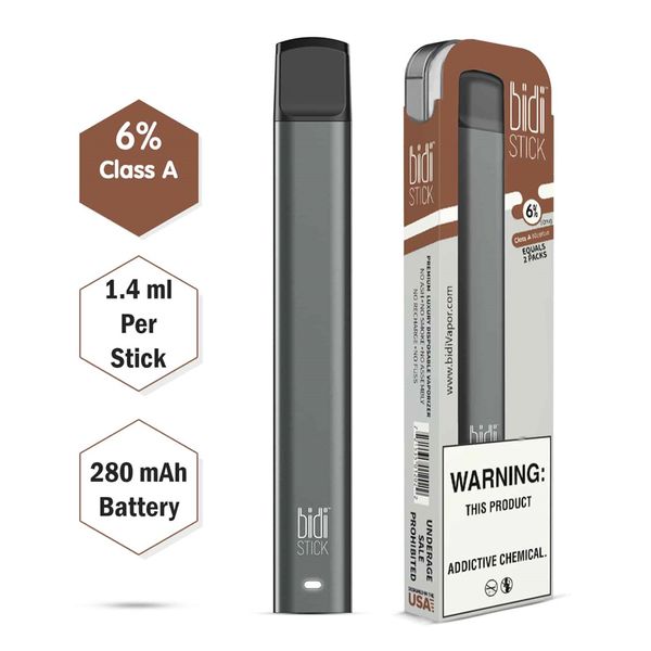 

BIDI STICK Vape Pen Kit 280mAh 1.4ml Pod Cartridge MTL Airflow Bidi Stick E Cigarette Empty VS PuffBar Plus