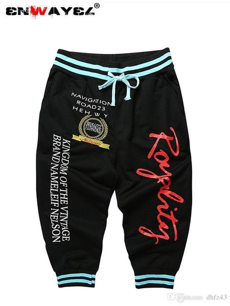 

enwayel 2019 new summer striped casual shorts men trousers male fashion print letter knee length short loose mens clothing k23, White;black