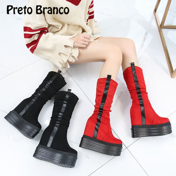 

preto branco women autumn winter boots boots increased thick-soled short winter women zyw, Black