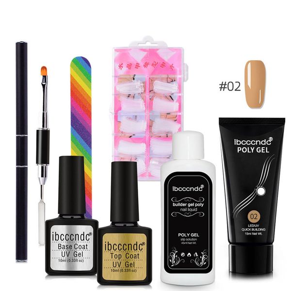 

poly gel long lasting nail quick dry camouflage uv light extension set primer extension adhesive nail polishing tool set