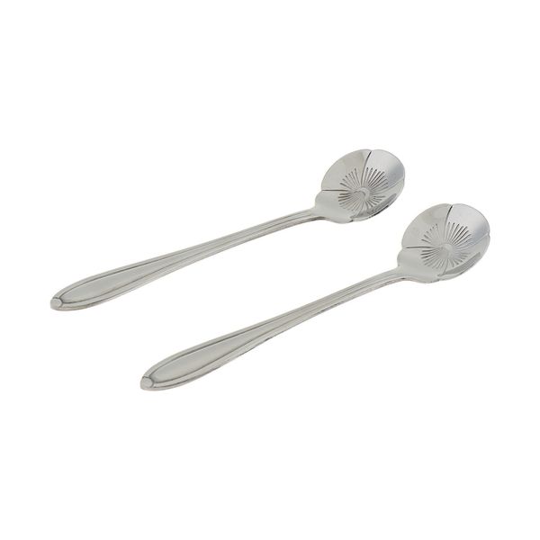 

2 pcs flower coffee teaspoons home stainless steel mixing spoons silver