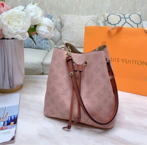 

2020 new shoulder bags noé leather bucket bag women fashion handbags flower printing crossbody purse