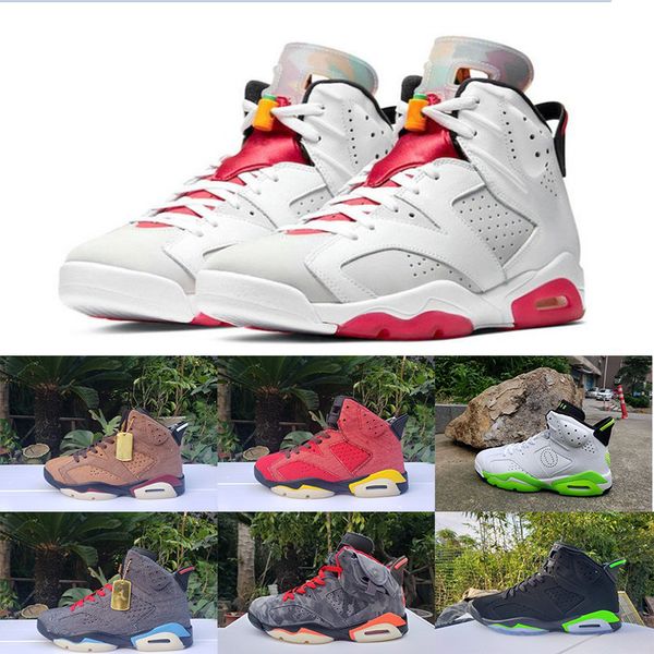 

new 6 6s jumpman basketball shoes washed denim series hare black infrared unc mens sneakers trainers us 7-13