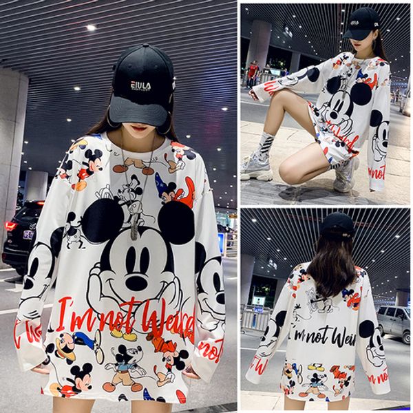 

women's sweatshirt 2019 autumn winter cartoon digital printed pullover women hoodies sweatshirt long women fashion oversize, Black