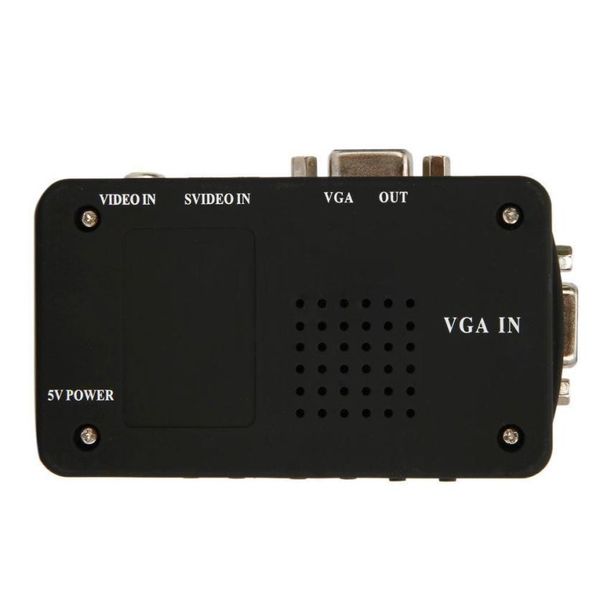

tv av composite s-video rca in to pc vga video box adapter host of converter + 3 cable y20