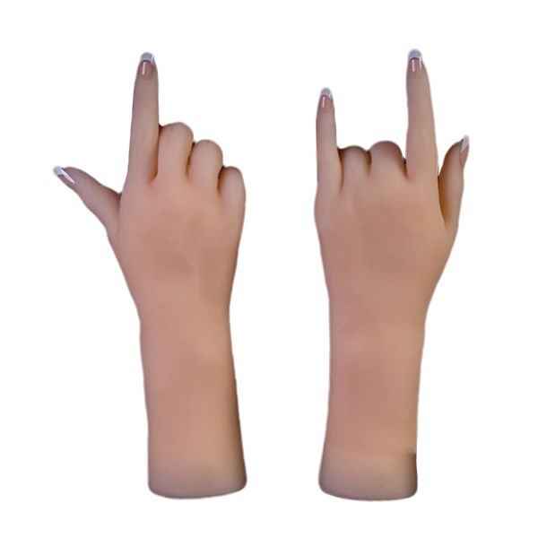 

1 pair silicone women's mannequin fake hands jewelry bangle display manikin hand