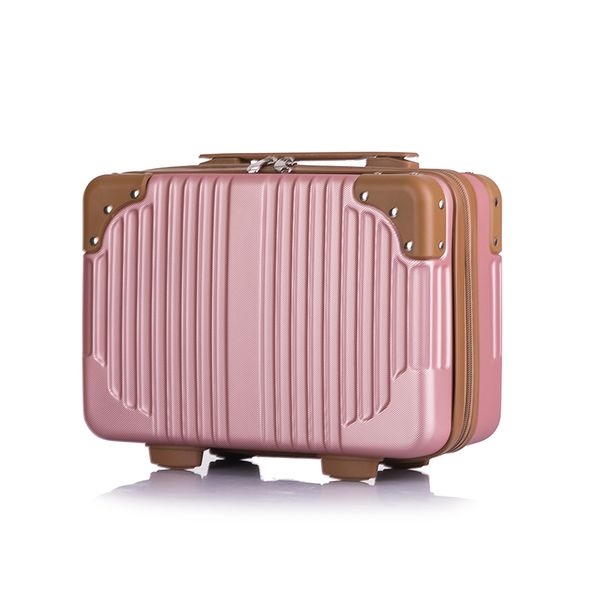 

women bag fashion light suitcase 14 inches mini zipper lady business abs cosmetic bag suitcase for makeup toiletry bags