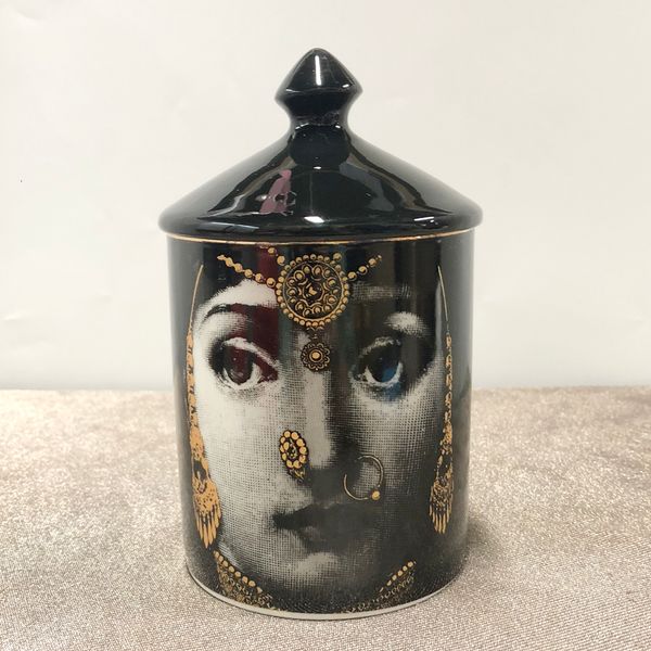 

Урожай Fornasetti Подсвечник хранения Jar Главная Декоративные керамические Cafts моды Милан Классическая Lina Face Jewerlly Box SH190924