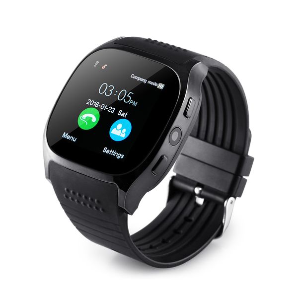 T8 GPS Smart Watch supporta la chiamata Bluetooth Passometer Sports Tracker Smart Orologio da polso con fotocamera SIM Slot Smart Bracciale per IOS Android