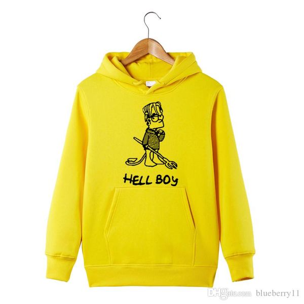 

lil peep фуфайки hoodie лил peep с длинным рукавом черный hip hop hoodie sweatershirt хеллбой размер s-5xl, Black