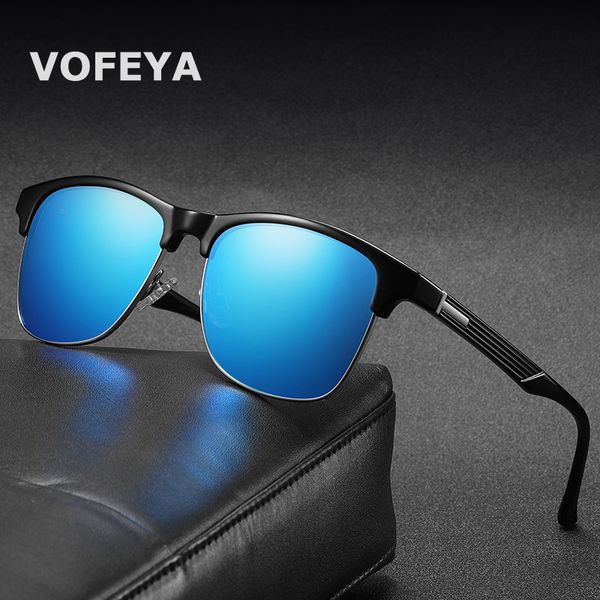 

vofeya classic polarized sunglasses men women driving square frame sun glasses male brand design goggle gafas de sol uv400, White;black