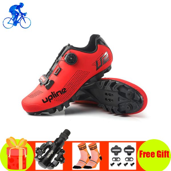 

professional mountain bike shoes men women cycling sneakers breathable self-locking bicycle spd pedals spinning bike shoes, Black
