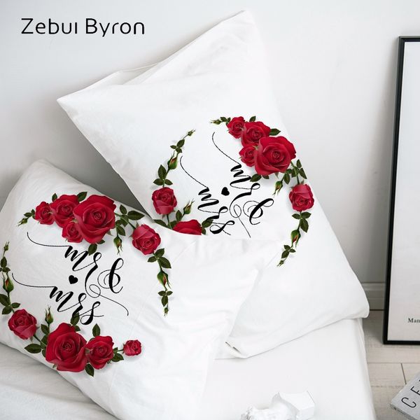 

3d pillow case pillowcase custom/50x70/50x75/50x80/70x70 decorative pillow cover,bedding red rose mr&mrs for wedding,drop ship