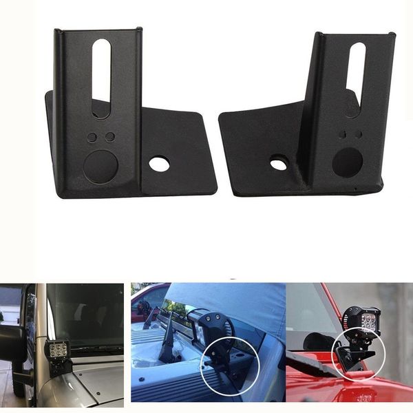 

a-pillar windshield hinge mount brackets for wrangler jk 07 up mounting auxiliary off-road led hid/halogen fog work lights