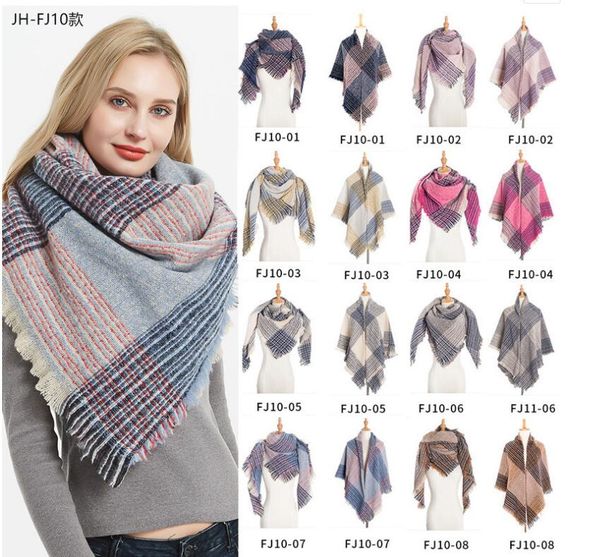 

женщины двуличной плед шарфы сетка кашемир кисточка wrap крупногабаритный проверить платок шейного winter lattice квадратного одеяло шарф, Red;brown