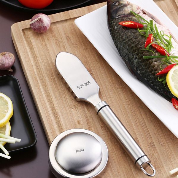 

stainless steel fish scale scraper household manual fish scraper portable gadget