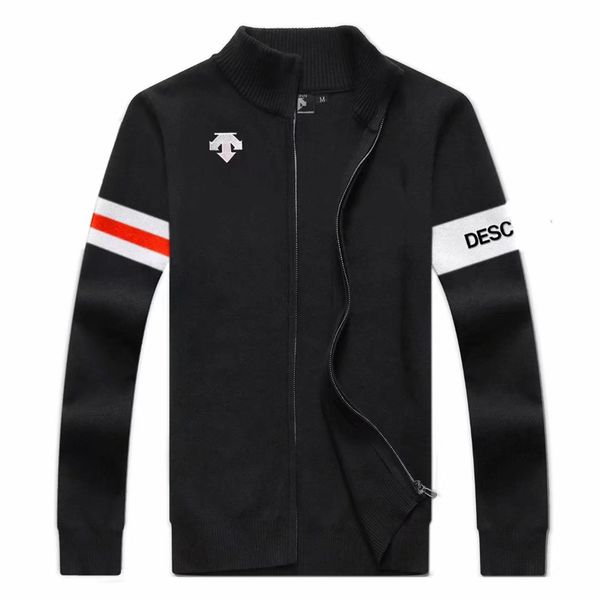 

2019 swirling new golf jacket men's golf zipper sweater apparel knitted warm sweater ing, Red;blue