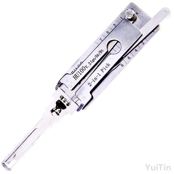 

Original Lishi Lock Pick Tool 2 in 1 Car Door Lock Pick Decoder HU100 Unlock Tool Lock Picks