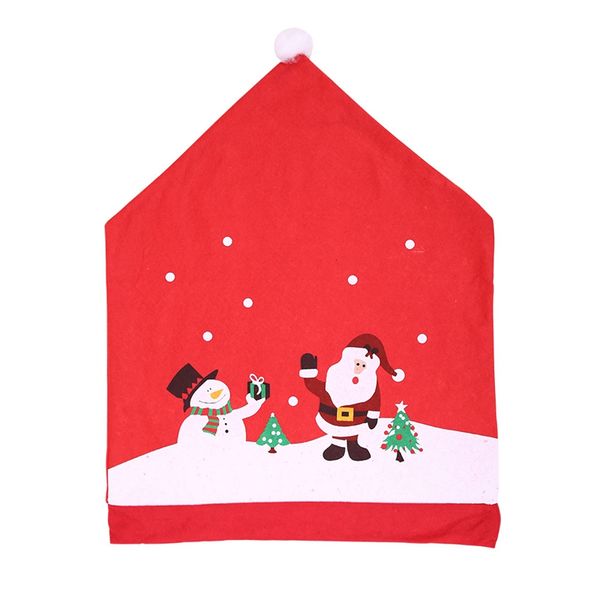 

6pcs santa claus christmas chairs cover cap non-woven dinner table red hat chair back covers xmas christmas decorations for home