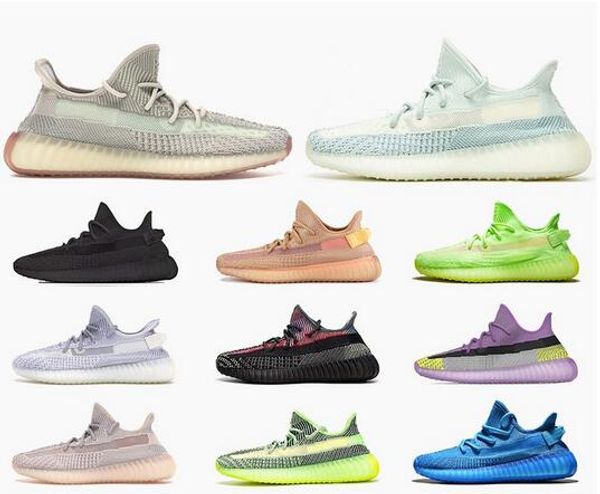 

stock x cloud white citrin reflective kanye west men designer shoes black static gid womens running shoes sport sneaker with box