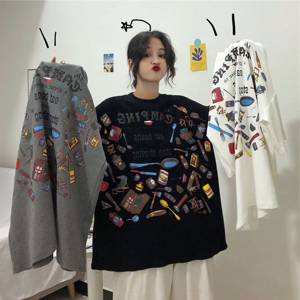 

women's summer ins super fire harajuku fire harajuku style women' seasonal super short-sleeved women's shi style medium and l, White