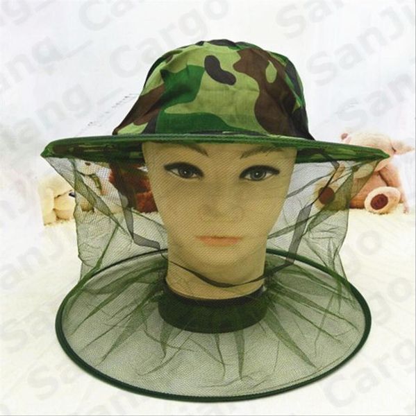 

camouflage beekeeping net mesh mask cap beekeeper anti-mosquito bug insect hat with head face protection outdoor fishing equipment e31004