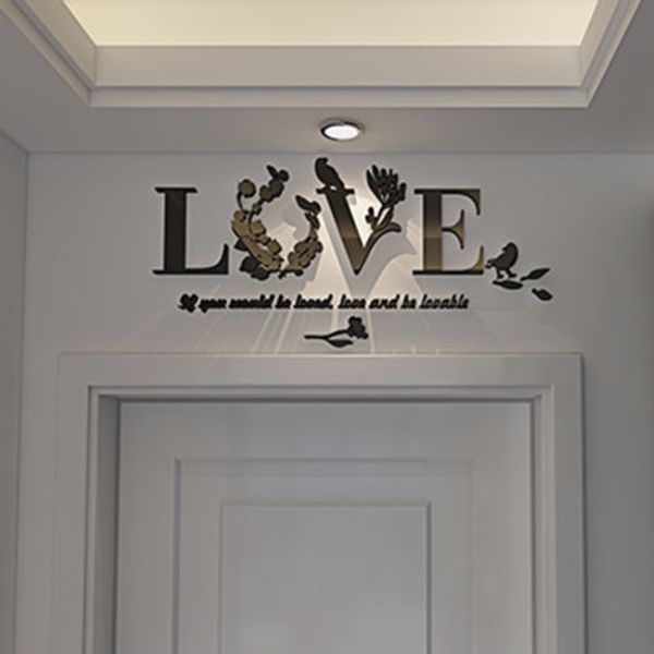 

3d removable love heart mirror wall sticker decal art mural home decor romantic wall stickers for home
