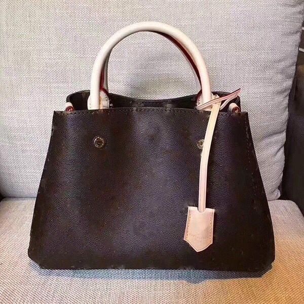 

classic montaigne tote bag women leather shoulder bags purse floral print handbags crossbody big shopper bag business lapbag