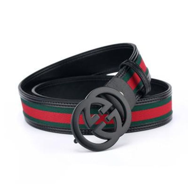 

fashion brand design belts red explosion stripe belt leather cowhide men and women belt 0212, Black