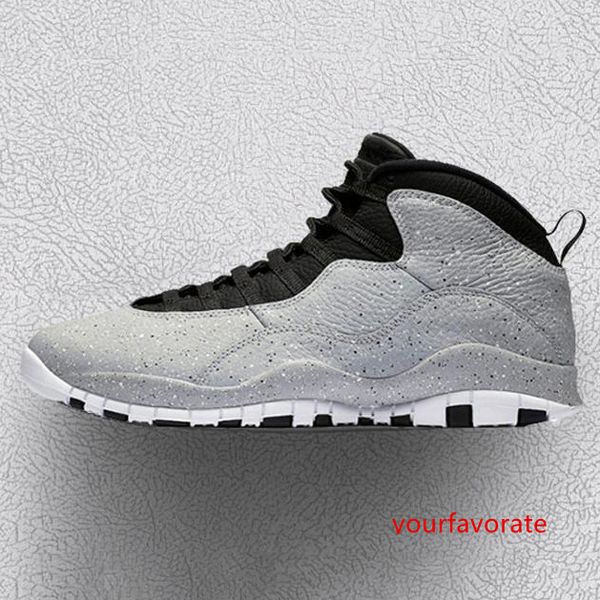 

new arrival 10 10s cement grey black white men basketball shoes designer spatter outdoor 310805-062 athletic casual sports sneaker 40-47