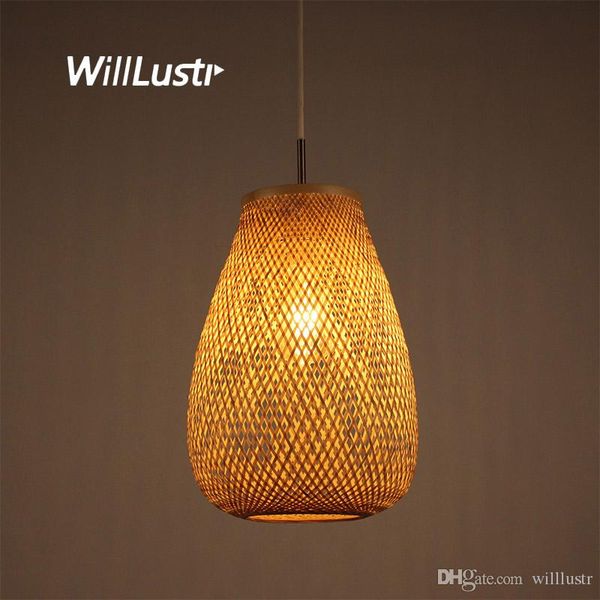 

chinese style zen bamboo weaving pendant lamp hand knitting suspension light l restaurant bedroom handmade wood hanging lighting