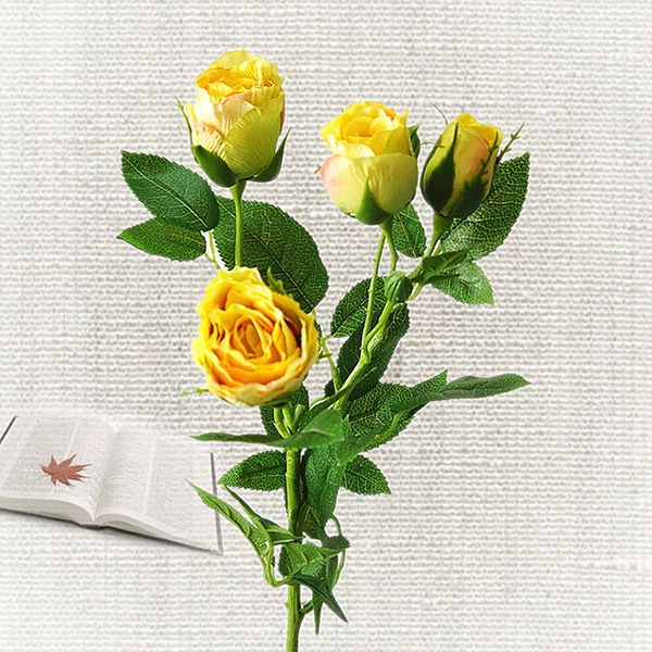 

1x artificial silk flower rose banquet 4 heads for wedding home table room decor