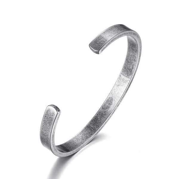 Bracciale con incisione personalizzata Bracciale dell'amicizia Regalo da damigella d'onore Bracciale rigido in argento antico personalizzato in acciaio inossidabile