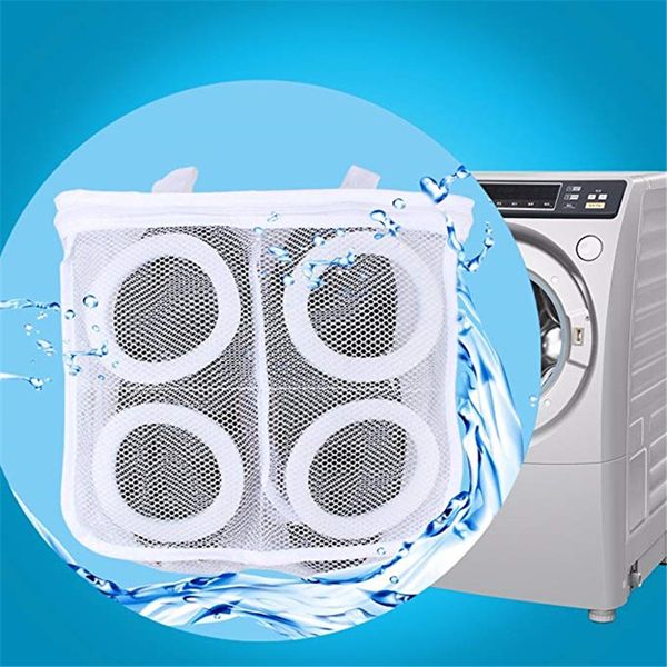 

rustproof zipper mesh shoes wash bag wash or dry sneakers durable reusable padded mesh laundry bag