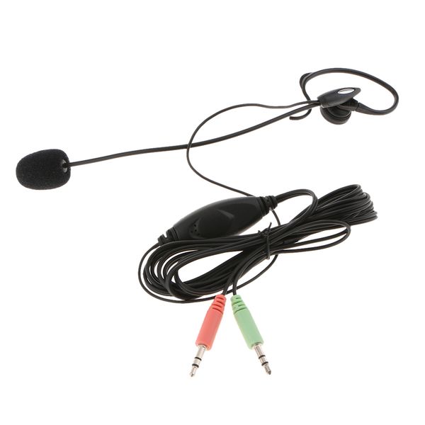 

dual 3.5mm monaural headset with mic for internet calls /voip communications