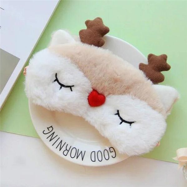 

cute cartoon shy deer design breathable sleeping eye mask soft padded sleep travel shade cover rest relax sleeping blindfold